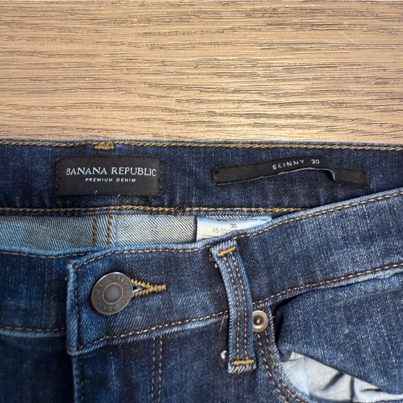 Banana Republic Dark Wash Denim Skinny Jeans Sz 30 Classic Y2K Quiet Luxury - Picture 7 of 9